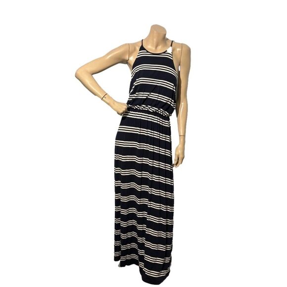 LOFT Striped Sleeveless Maxi Dress - Small - Picture 1 of 9